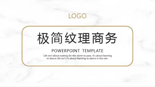 极简白色大理石纹理背景通用商务PPT模板