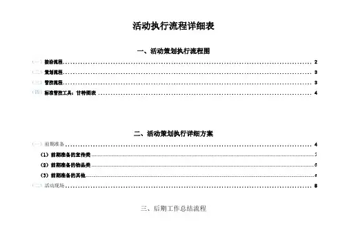 全套完整的详细活动策划执行方案(最完整的项目策划与执行表)