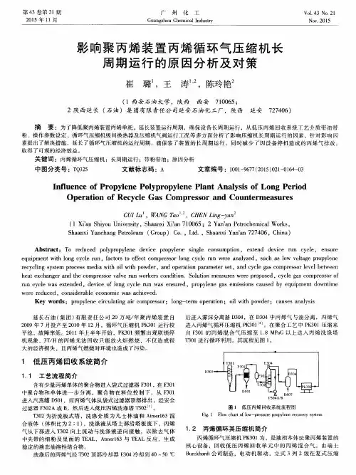 影响聚丙烯装置丙烯循环气压缩机长周期运行的原因分析及对策