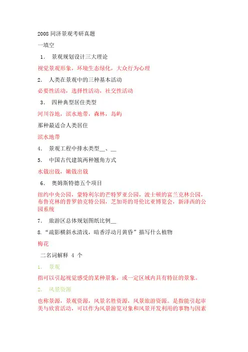 2008同济景观考研真题