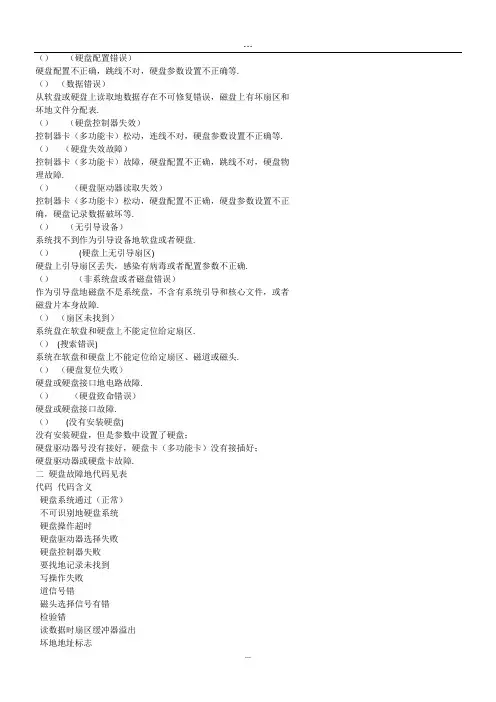 Windows系统硬盘故障提示信息的含义及解决方案。