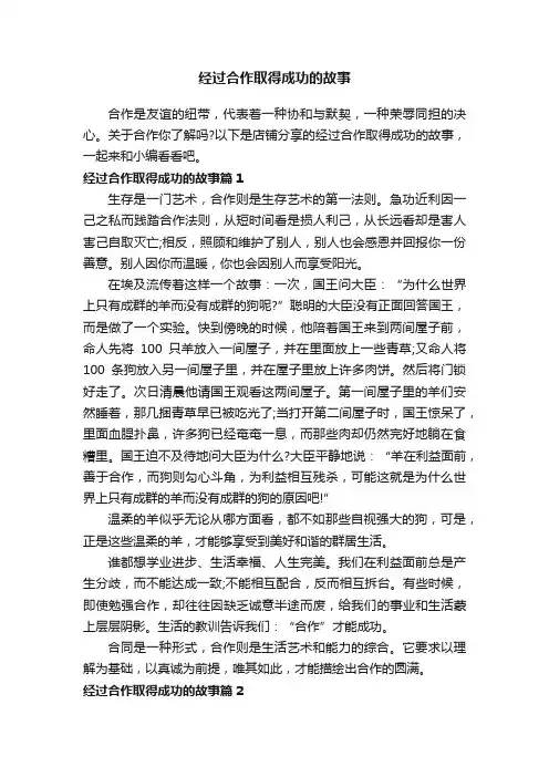 经过合作取得成功的故事