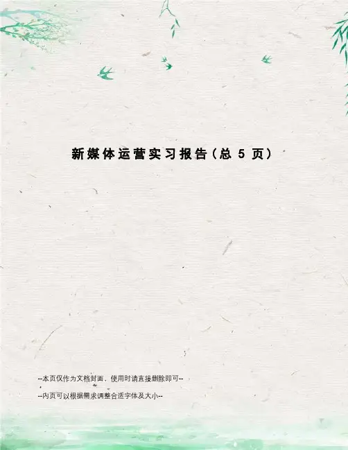 新媒体运营实习报告
