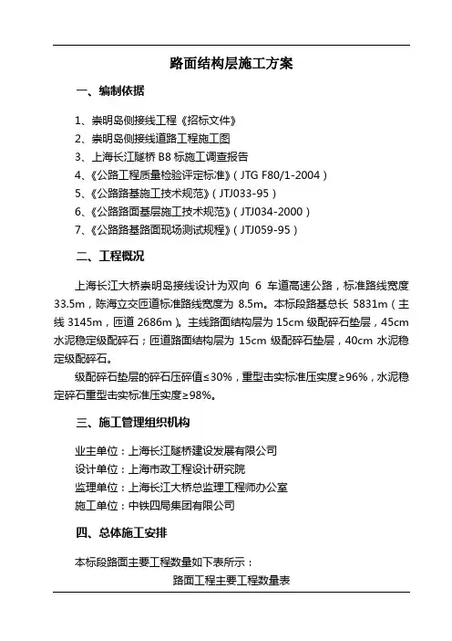 上海长江大桥崇明岛接线工程路面结构层施