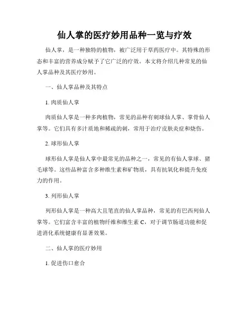 仙人掌的医疗妙用品种一览与疗效