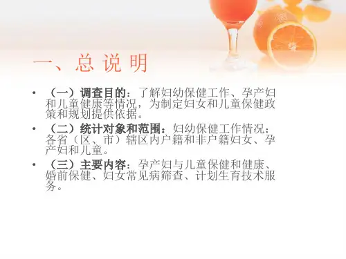 妇幼卫生年报填写手册