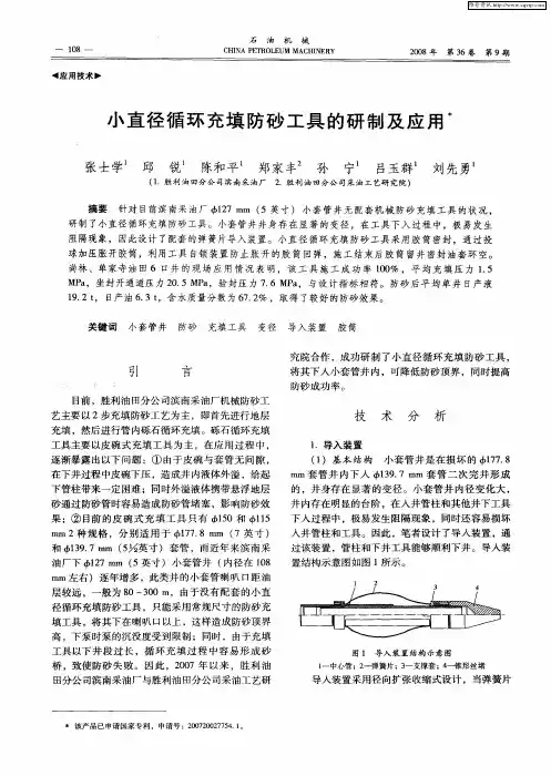 小直径循环充填防砂工具的研制及应用