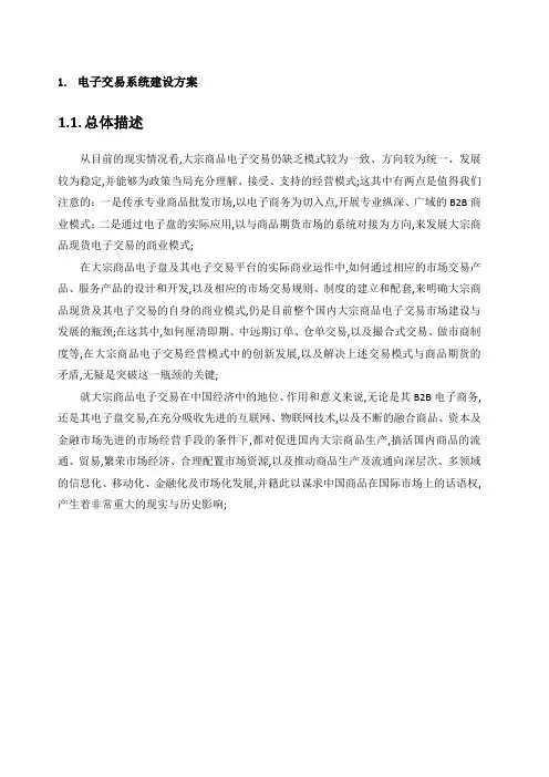 大宗商品交易管理平台电子交易系统