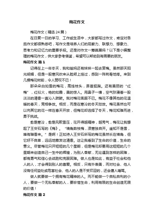 梅花作文（精选24篇）