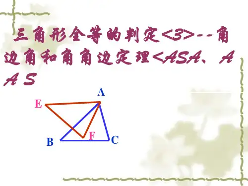 全等三角形的判定3__角边角和角角边(ASAAAS)定理