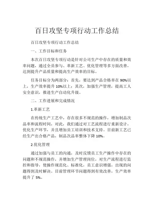 百日攻坚专项行动工作总结