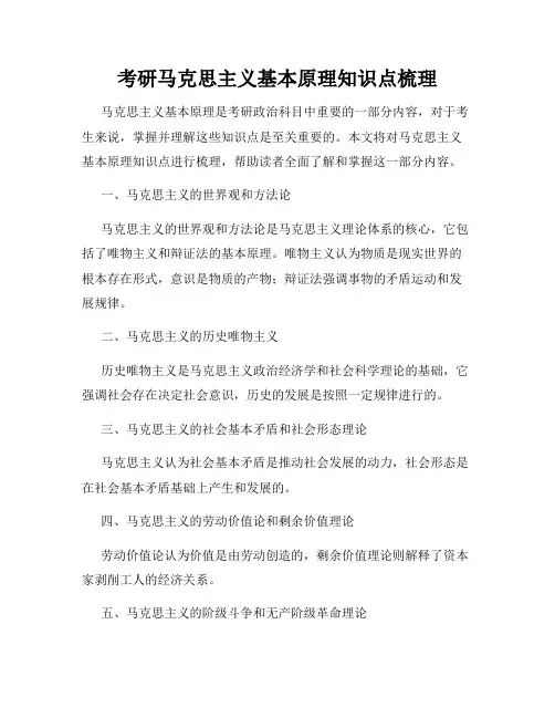 考研马克思主义基本原理知识点梳理