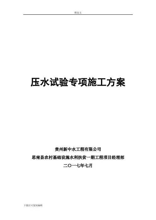 压水试验专项施工方案