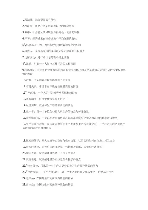 经济学名词