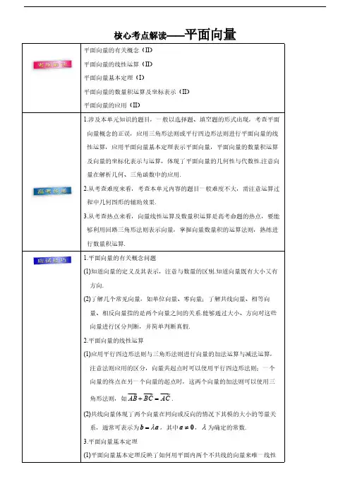 高考理数考前20天终极冲刺攻略： 平面向量  含答案解析