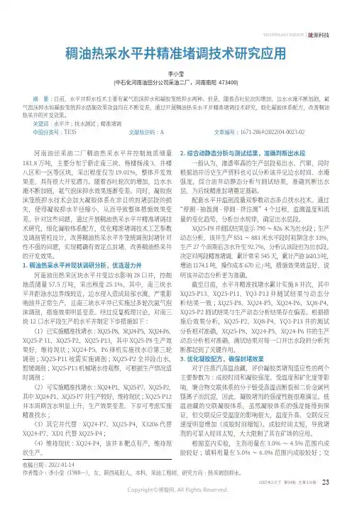 稠油热采水平井精准堵调技术研究应用