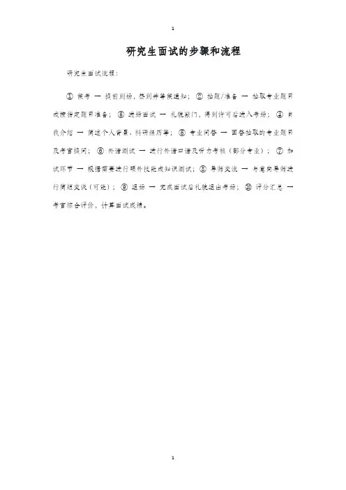 研究生面试的步骤和流程