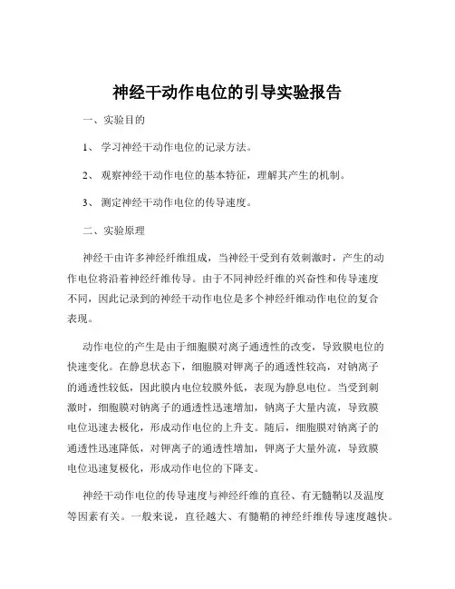 神经干动作电位的引导实验报告