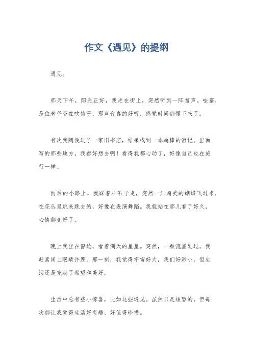 作文《遇见》的提纲