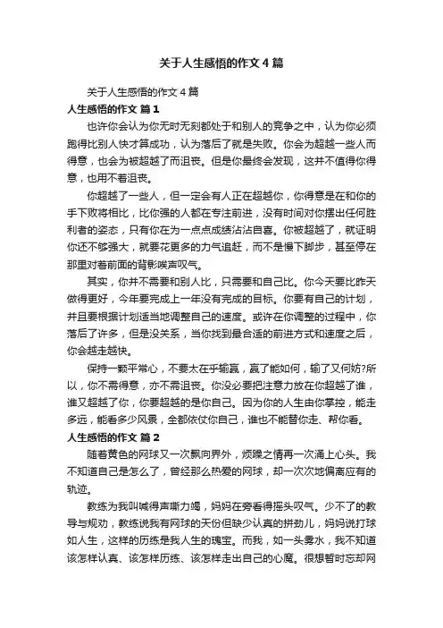关于人生感悟的作文4篇