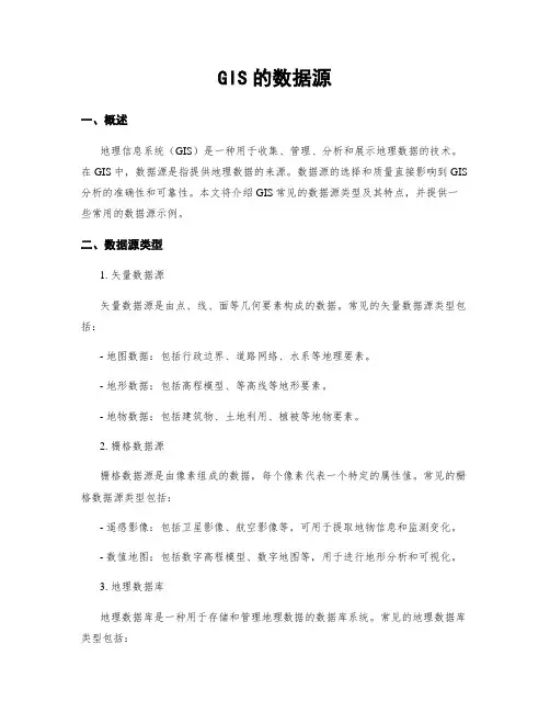 GIS的数据源