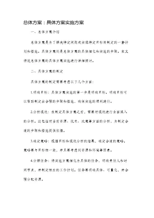 总体方案具体方案实施方案