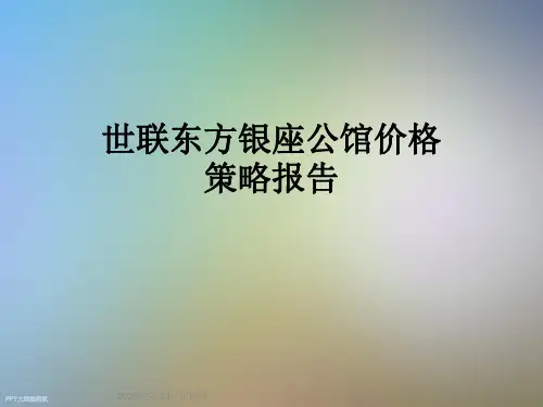 世联东方银座公馆价格策略报告