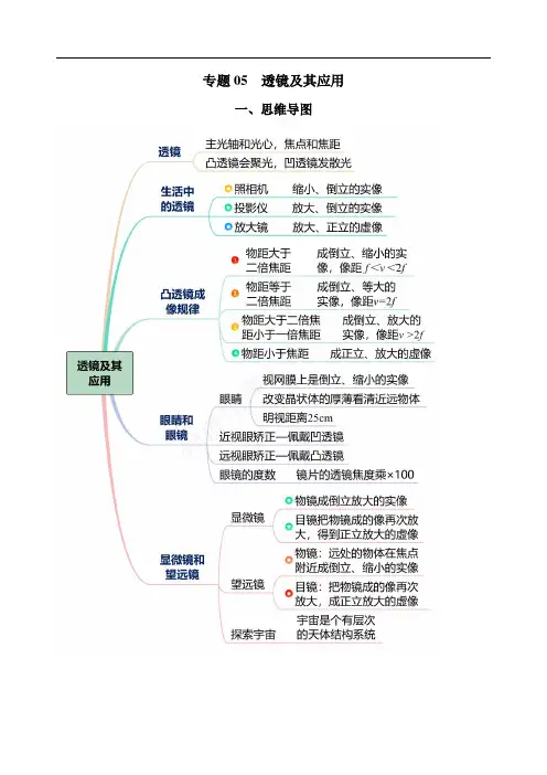 中考物理 透镜及其应用(知识梳理 典例 练习)(学生版)