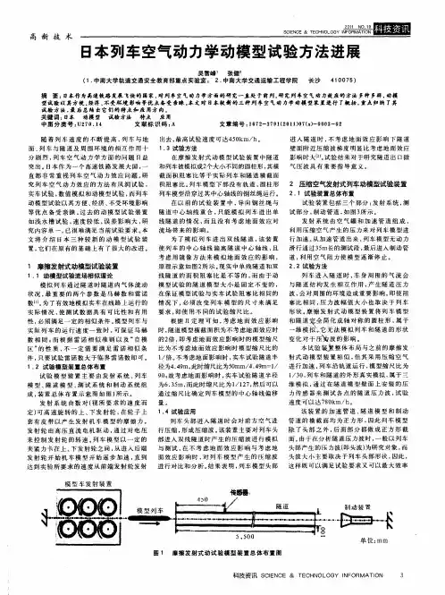 日本列车空气动力学动模型试验方法进展