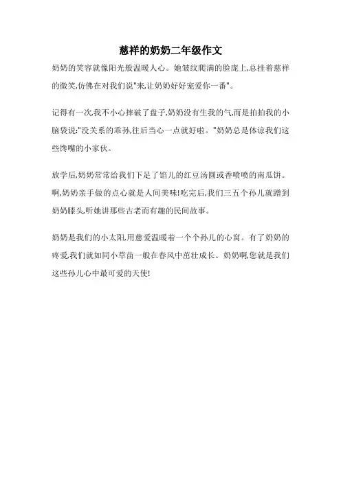 慈祥的奶奶二年级作文