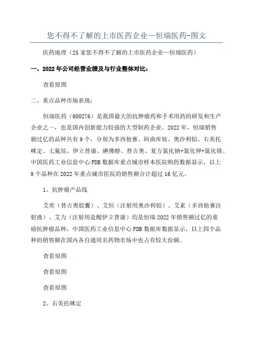 您不得不了解的上市医药企业—恒瑞医药-图文