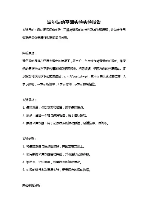 波尔振动基础实验实验报告