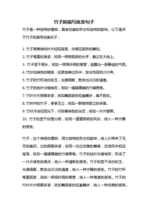 竹子的描写优美句子