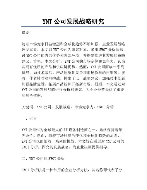 YNT公司发展战略研究