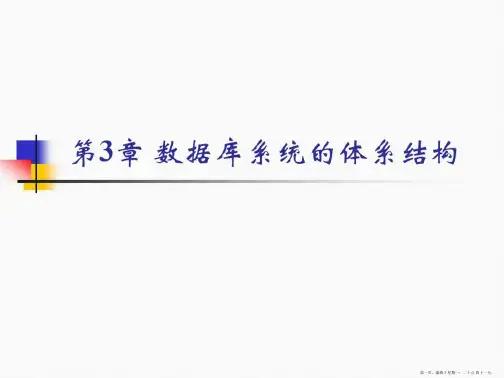 数据库系统的体系结构