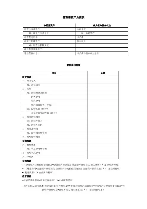 管理用财务报表