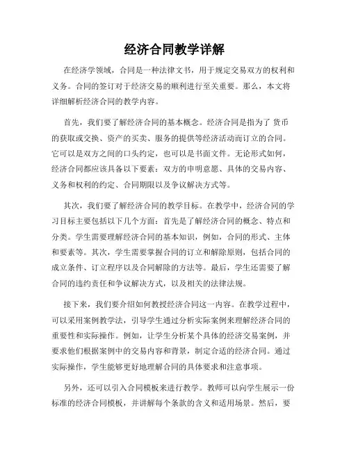 经济合同教学详解