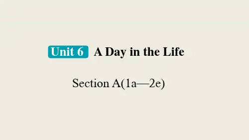 新目标英语新教材七年级上册 Unit 6 Section A(1a—2e) PPT课件