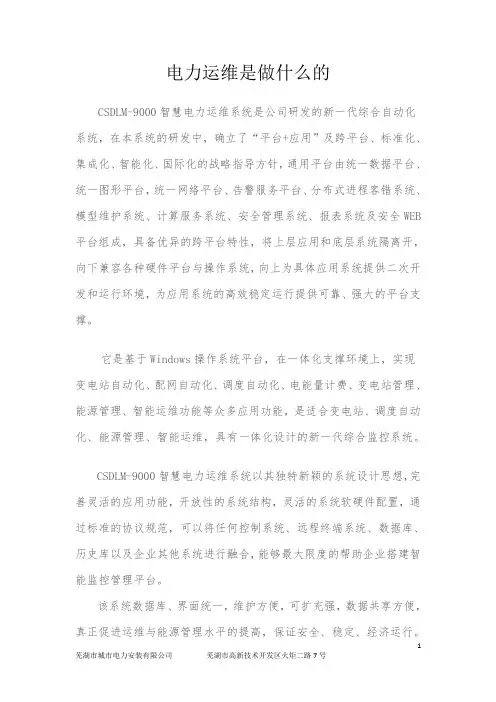 电力运维是做什么的