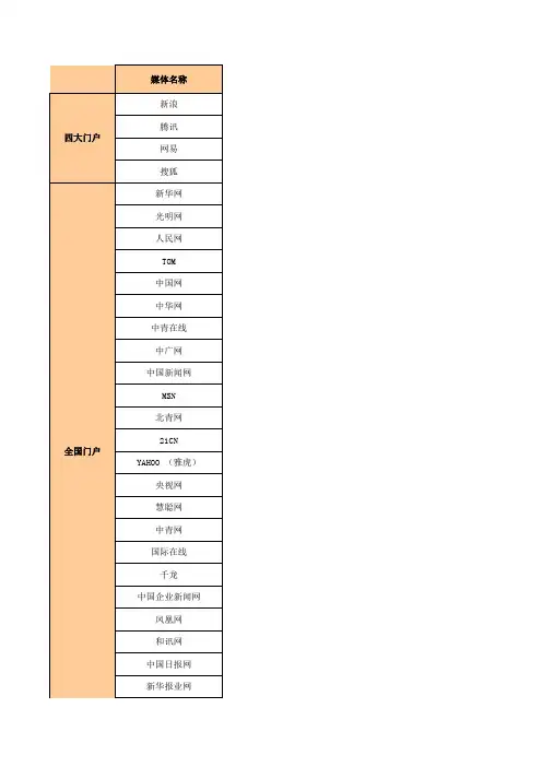 2013年媒体资源表发客户