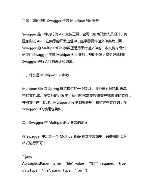 swagger multipartfile 传参数