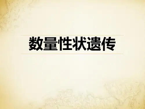 数量性状遗传ppt课件