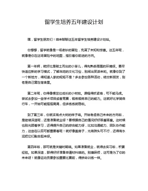 留学生培养五年建设计划