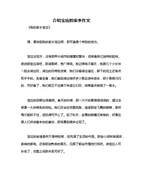 介绍宝应的家乡作文