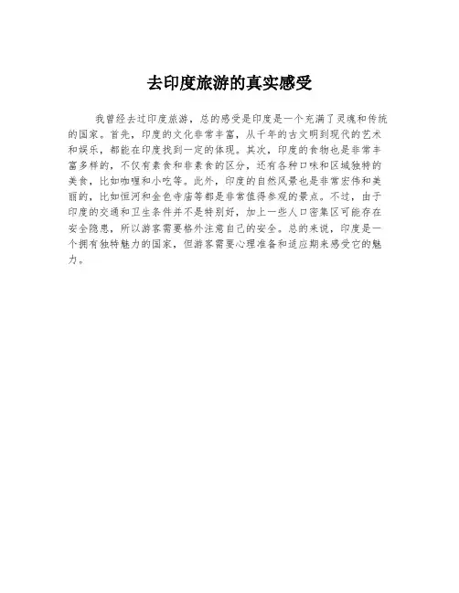 去印度旅游的真实感受