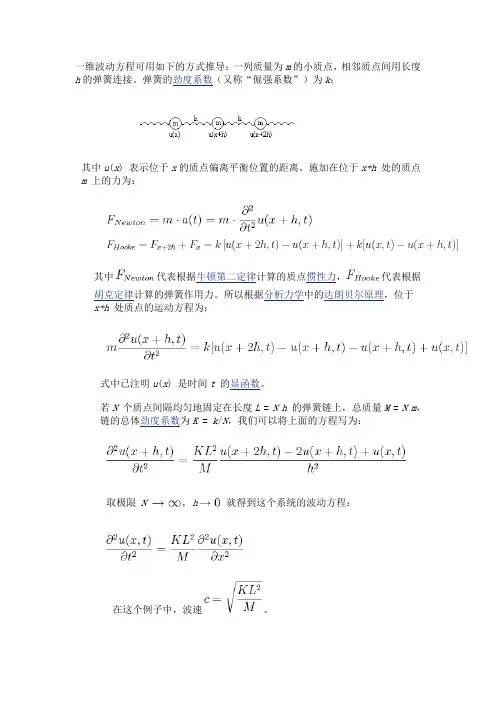 一维波动方程的推导