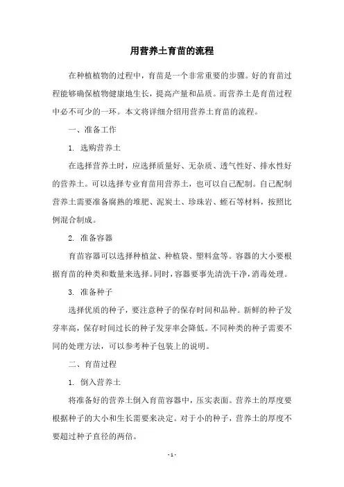 用营养土育苗的流程