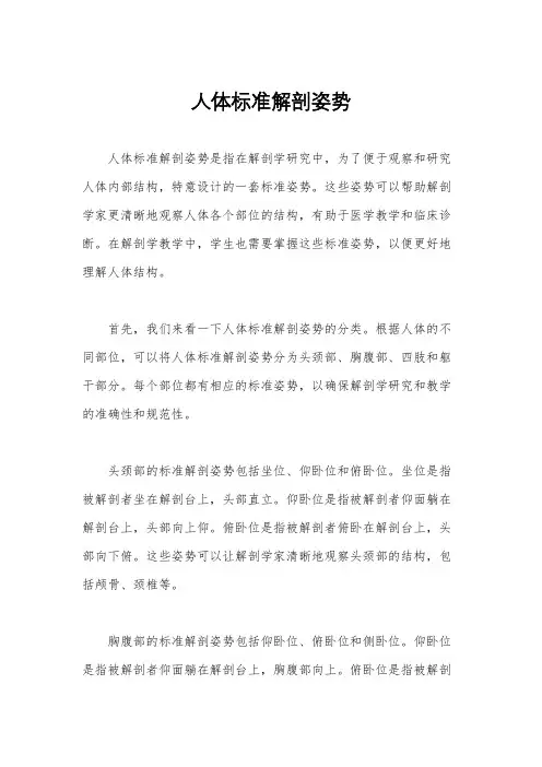 人体标准解剖姿势