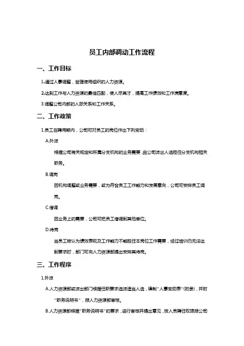 员工内部调动工作流程