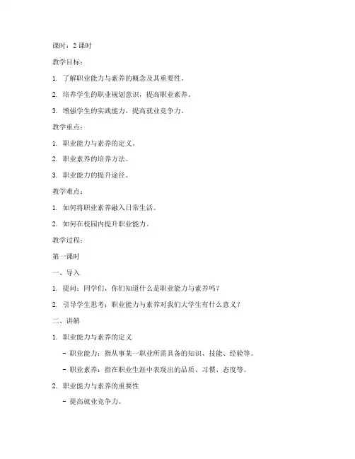 大学生职业能力与素养教案
